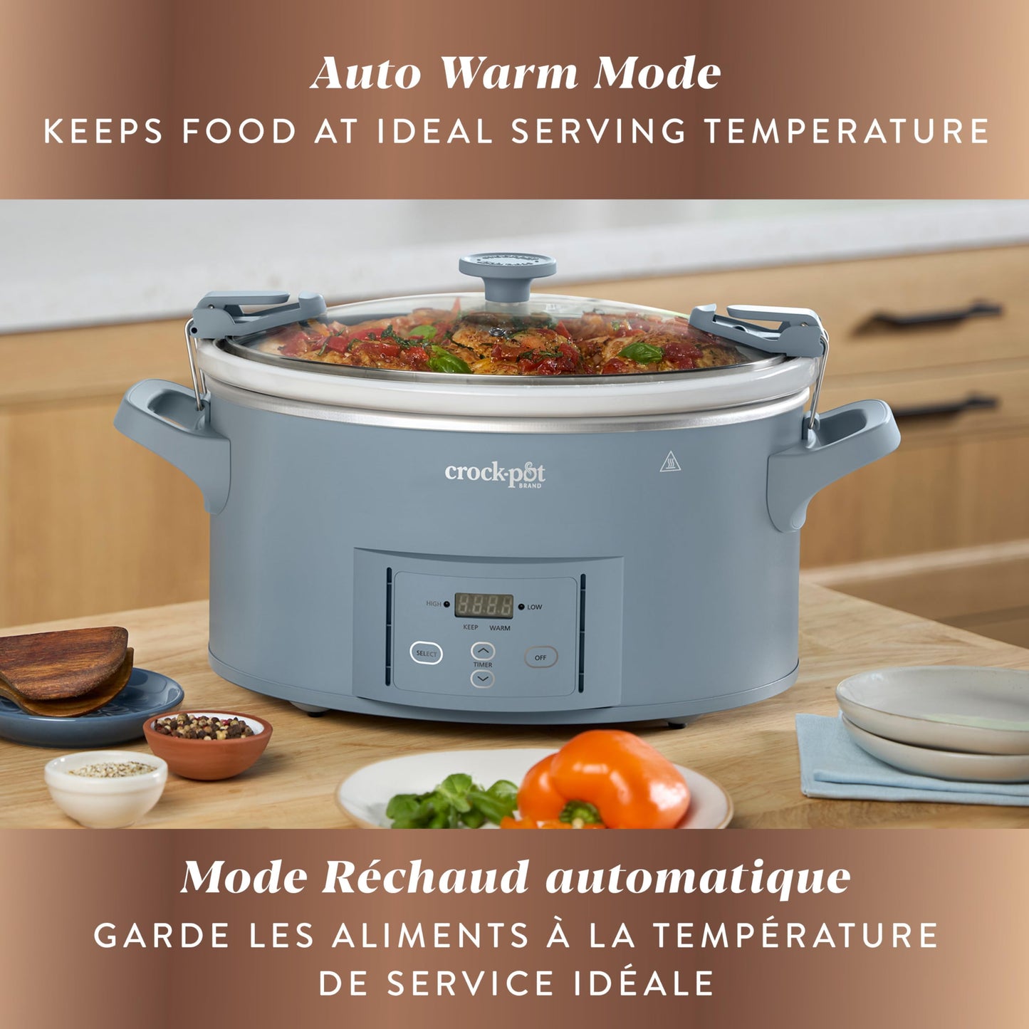 Crock-Pot Design Series 7-Quart Programmable Slow Cooker, Morning Haze Blue - Available at All In One Marketplace Canada