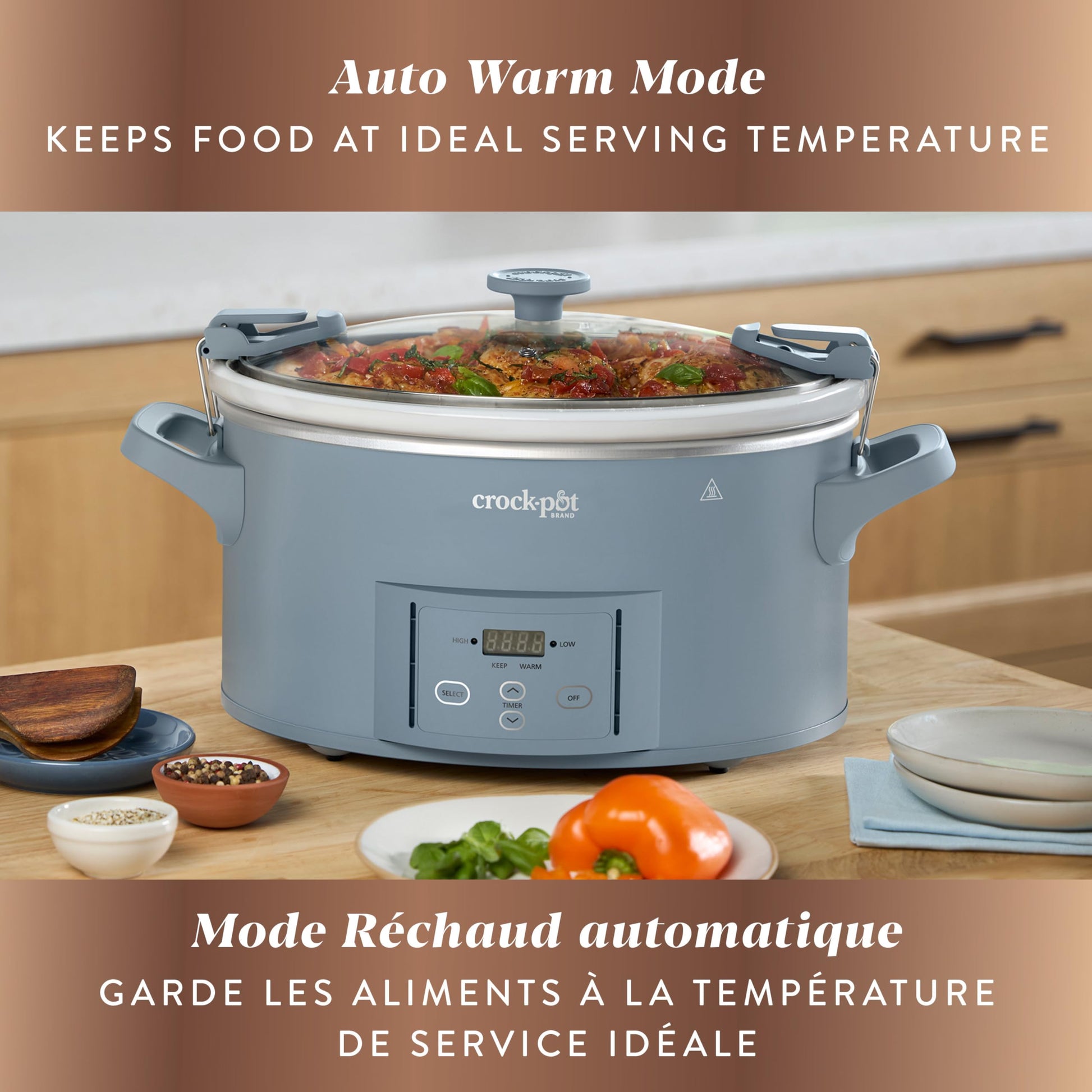 Crock-Pot Design Series 7-Quart Programmable Slow Cooker, Morning Haze Blue - Available at All In One Marketplace Canada