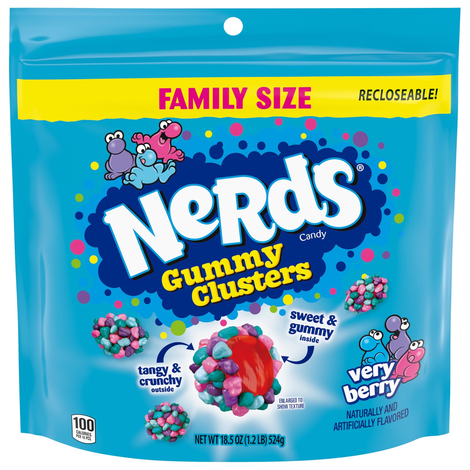 NERDS Very Berry Gummy Clusters Candy - 18.5 oz Resealable Bag