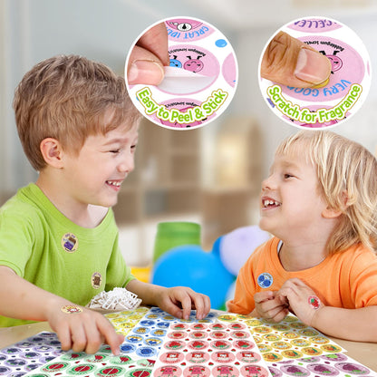 VKPI Scratch and Sniff Stickers, 864 Pieces Fruits and Foods Smelly Stickers, 12 Different Scents, 36 Sheets, Reward Motivate Stickers for Kids, Teachers, Parents, Crafts, Party Favor, Christmas Gift 🍁 All In One Marketplace Canada