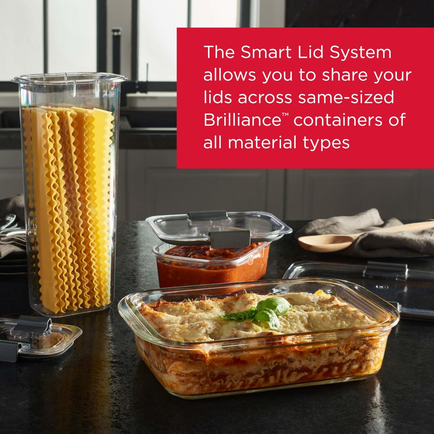 Rubbermaid 2118315 Brilliance Glass Storage 8-Cup Food Containers with Lids, 2-Pack (4 Pieces Total), BPA Free and Leak Proof, Large, Clear Rubbermaid