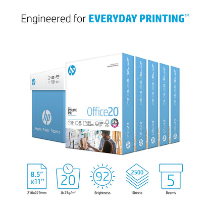 HP Printer Paper 8.5x11 Office 20 lb 5 Ream Case 2500 Sheets 92 Bright Made in USA FSC Certified Copy Paper HP Compatible 112150C 🍁 All In One Marketplace Canada