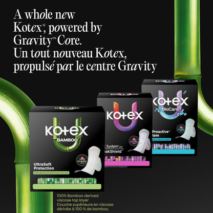 Kotex Bamboo Ultra Thin Pads with Wings, Heavy Absorbency, 88 Count 🍁 All In One Marketplace Canada