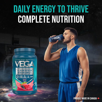 Vega Premium All-in-One Nutrition Protein Powder – 20g Plant-Based Vegan Protein, Vitamins & Probiotics, Berry, 850g (20 Servings)