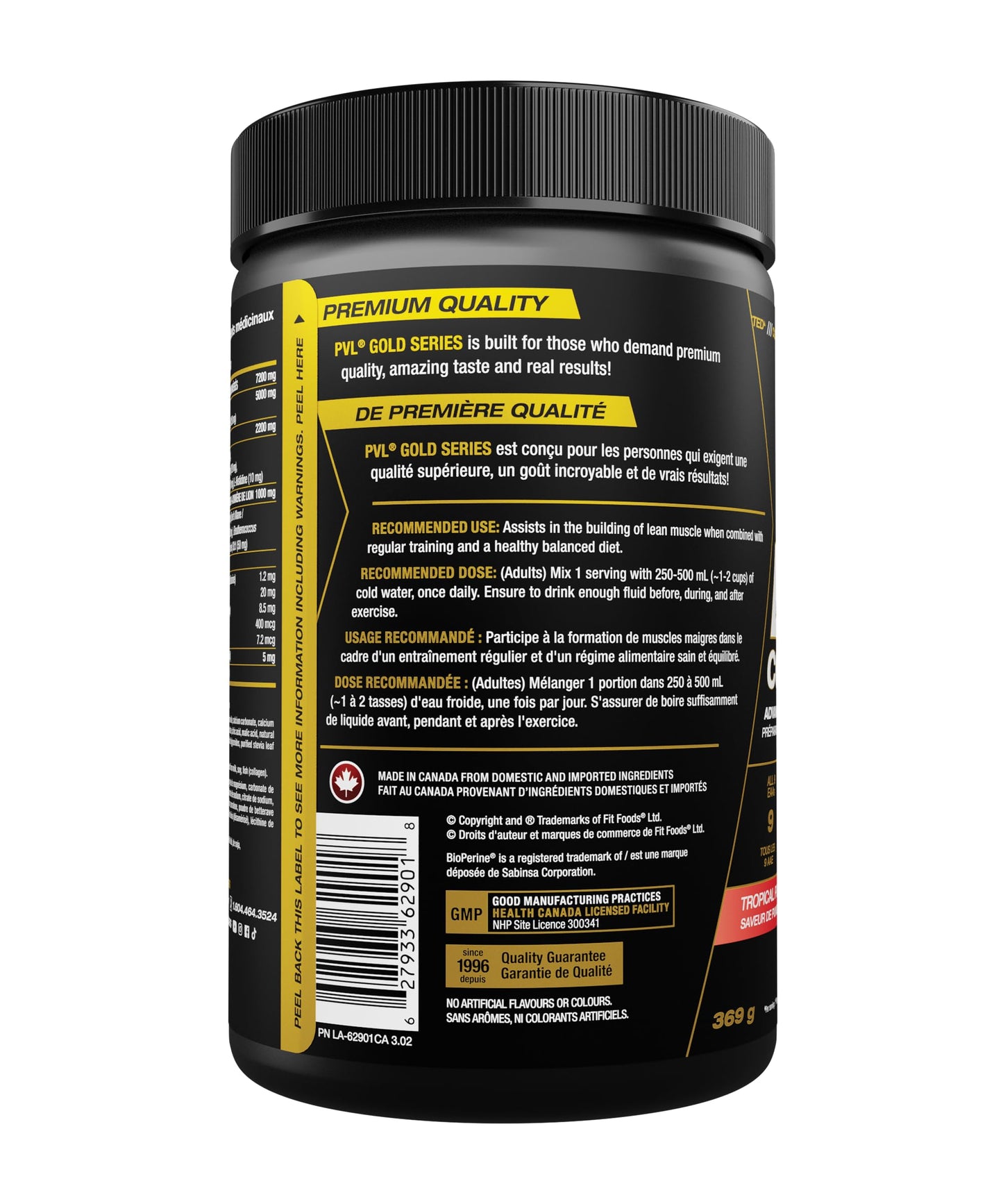 PVL EAA+BCAA COMPLETE – Essential Amino Acid Supplement with BCAAs, Electrolytes & B-Vitamins – Pre, Intra or Post Workout Powder – Keto & Vegan Friendly – Tropical Punch, 30 Servings