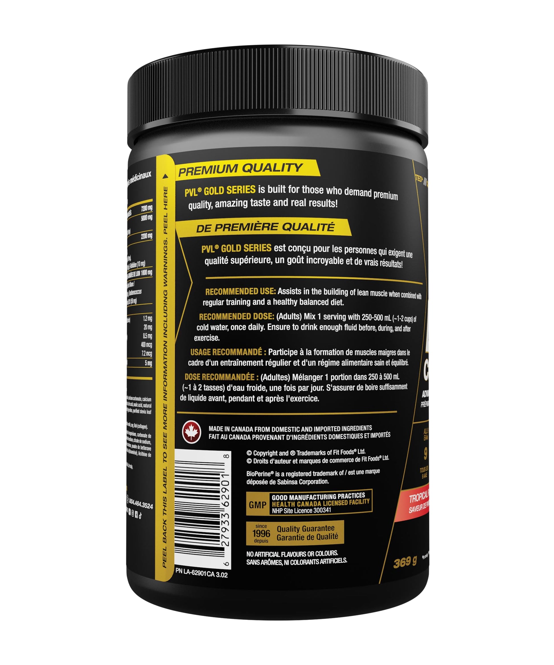 PVL EAA+BCAA COMPLETE – Essential Amino Acid Supplement with BCAAs, Electrolytes & B-Vitamins – Pre, Intra or Post Workout Powder – Keto & Vegan Friendly – Tropical Punch, 30 Servings