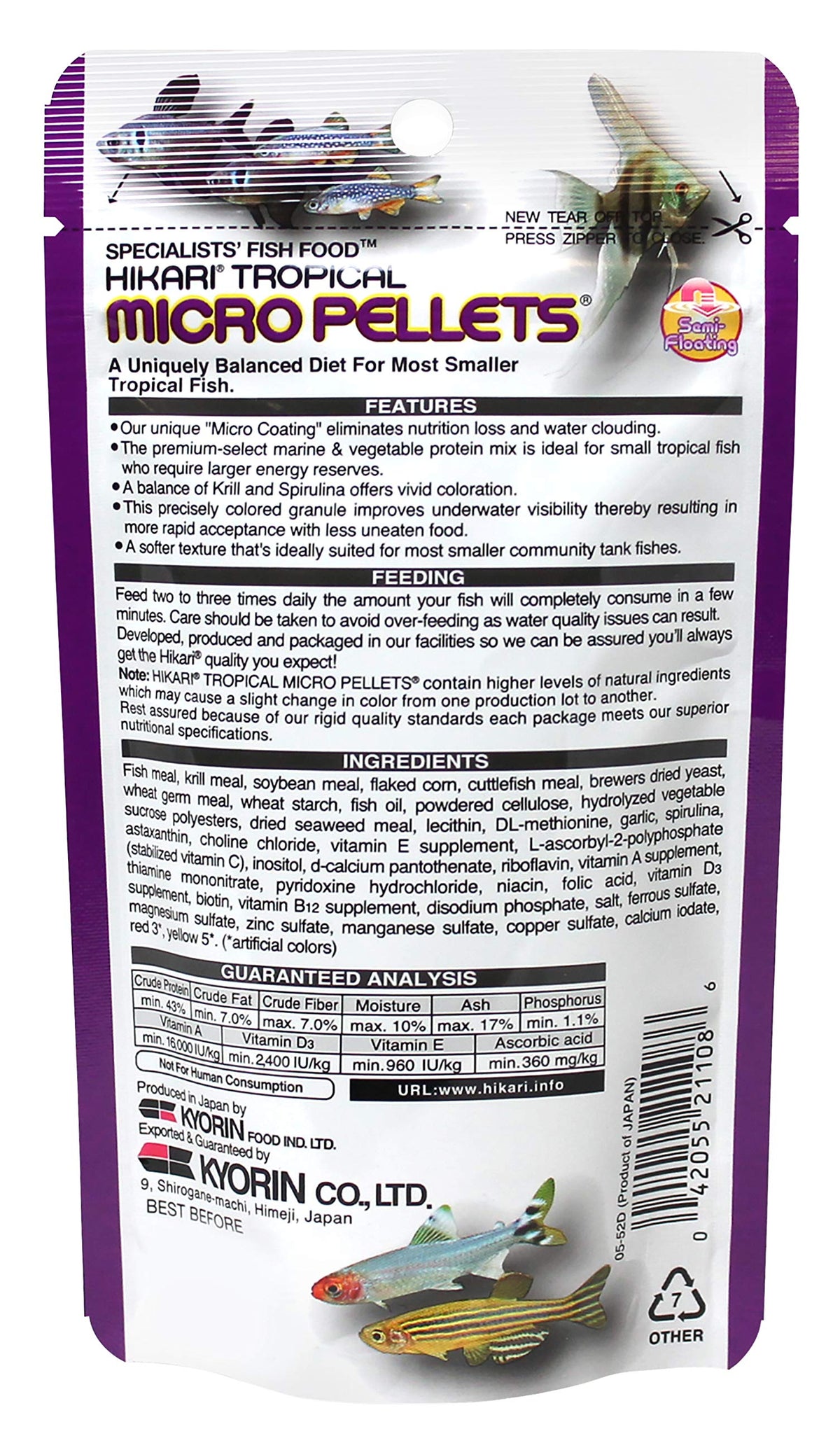 Hikari USA Inc AHK21108 Tropical Micropellets 1.58-Ounce