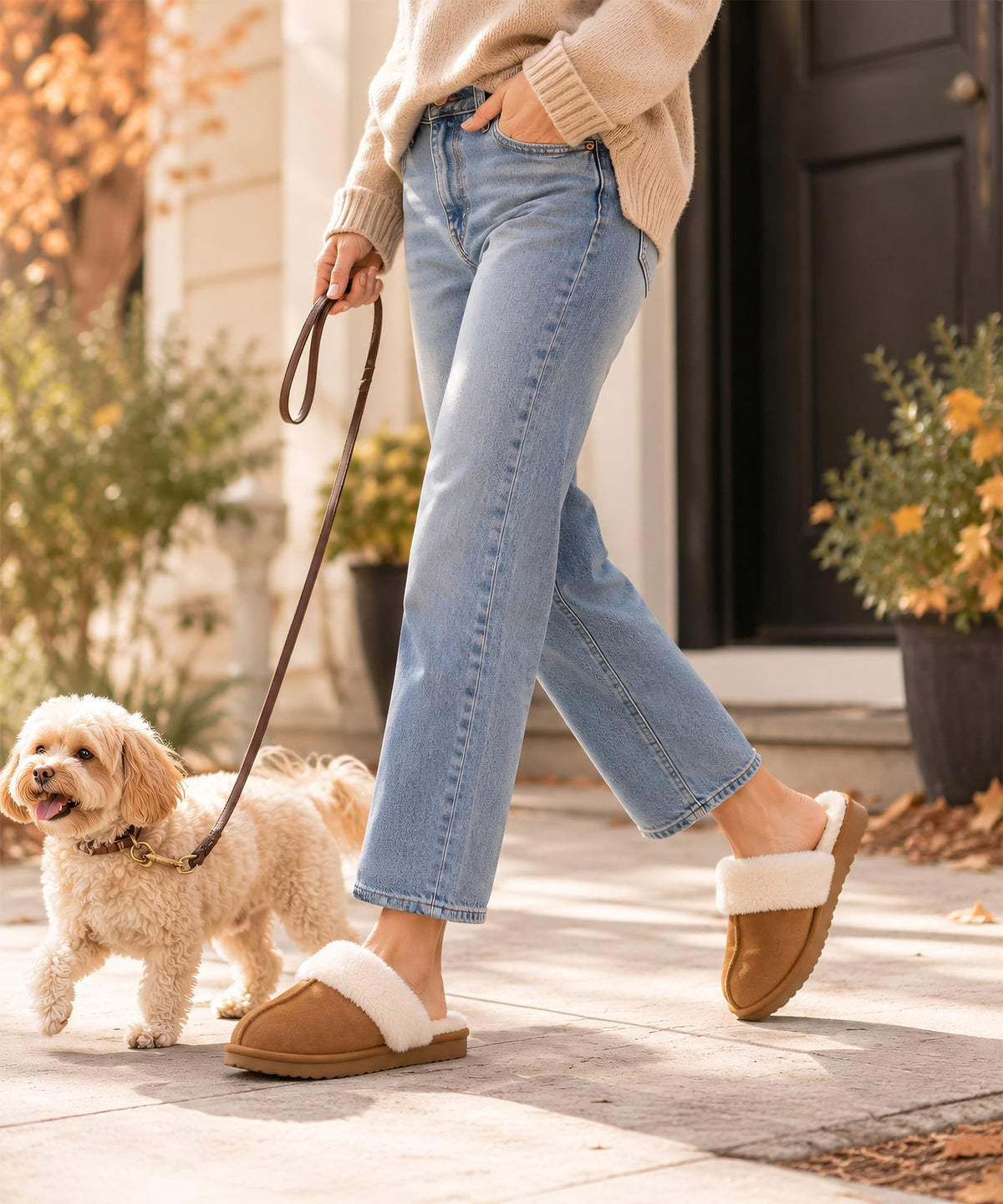 Litfun Fuzzy Memory Foam Slippers for Women Indoor Outdoor House Shoes 🍁 All In One Marketplace Canada