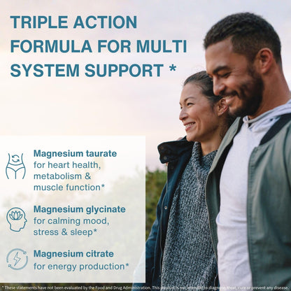Igennus Superior Triple Magnesium Complex, 262mg Body-Ready Elemental Magnesium, Taurate, Glycinate & Citrate, High Absorption, Fully Reacted & Chelated, Clean Label, Non-Buffered, 60 Vegan Tablets - Available at All In One Marketplace Canada