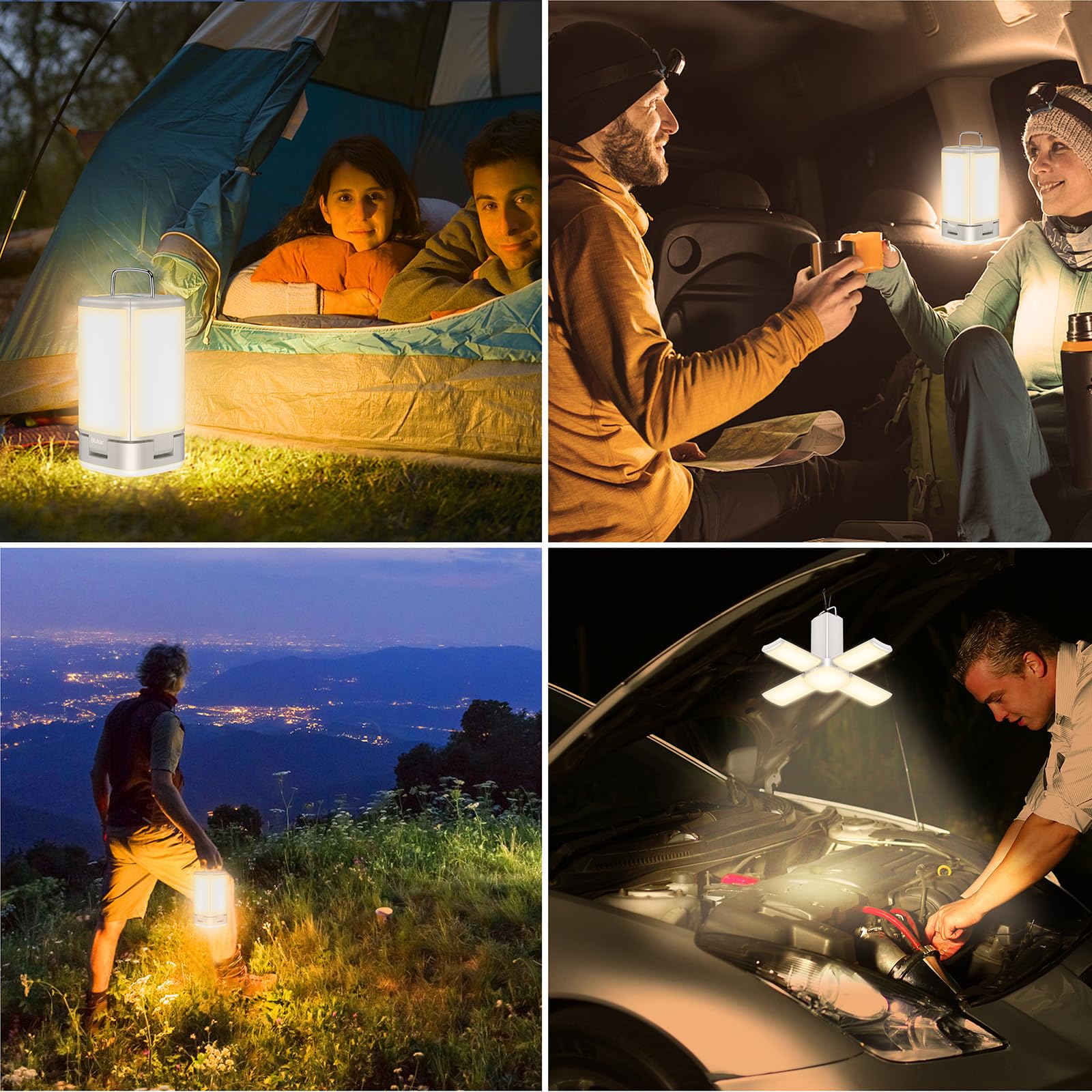 Blukar 116 LED Camping Lantern Rechargeable, 2000L Super Bright Camping Lights Lamp,7 Light Modes, 4800mAh Long Battery Life,90°Adjustable Outdoor Hanging Tent Accessories for Hiking Emergency Fishing