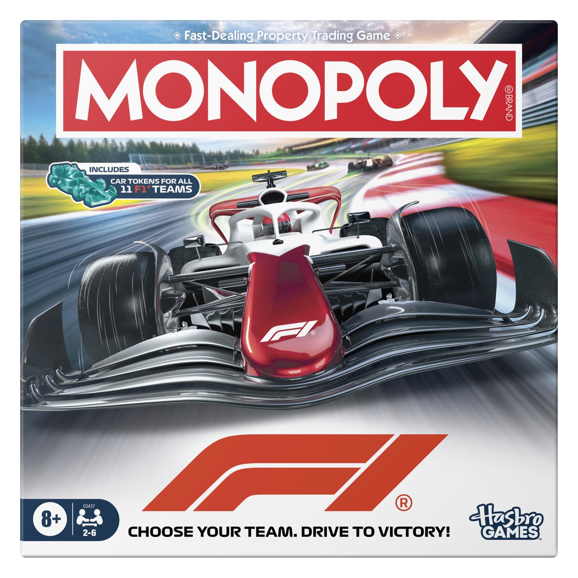 Monopoly F1 Edition Board Game | Officially Licensed Formula 1 Game | Family Games for Kids, Teens and Adults | 2-6 Players | 45 Mins. | Ages 8+ (English) Monopoly