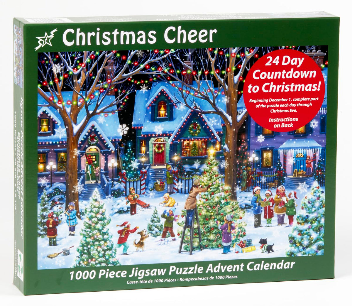 Christmas Cheer Jigsaw Puzzle Advent Calendar 1000 Pieces by Vermont Christmas Company - 24 Puzzle Sections to Complete - Count Down to Christmas Each Day in December 🍁 All In One Marketplace Canada