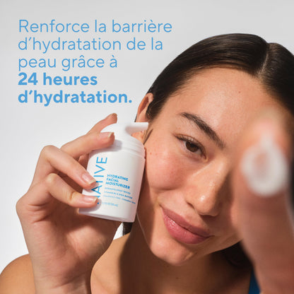 Native Hydrating Facial Moisturizer for dry skin, Silicone Free, Fragrance Free, with Vitamin B3 and Shea Butter, Dermatologist Tested, 50 mL