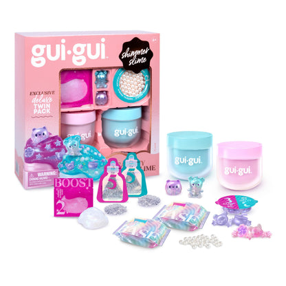 GUI GUI Shimmer Deluxe Duo Pack, with 2 Iridescent Slimes, Pearl Bead Booster and 2 Glow-up and Finishing-Touch Sachets, Level Up Your Slimes with a Major Glow-up 🍁 All In One Marketplace Canada