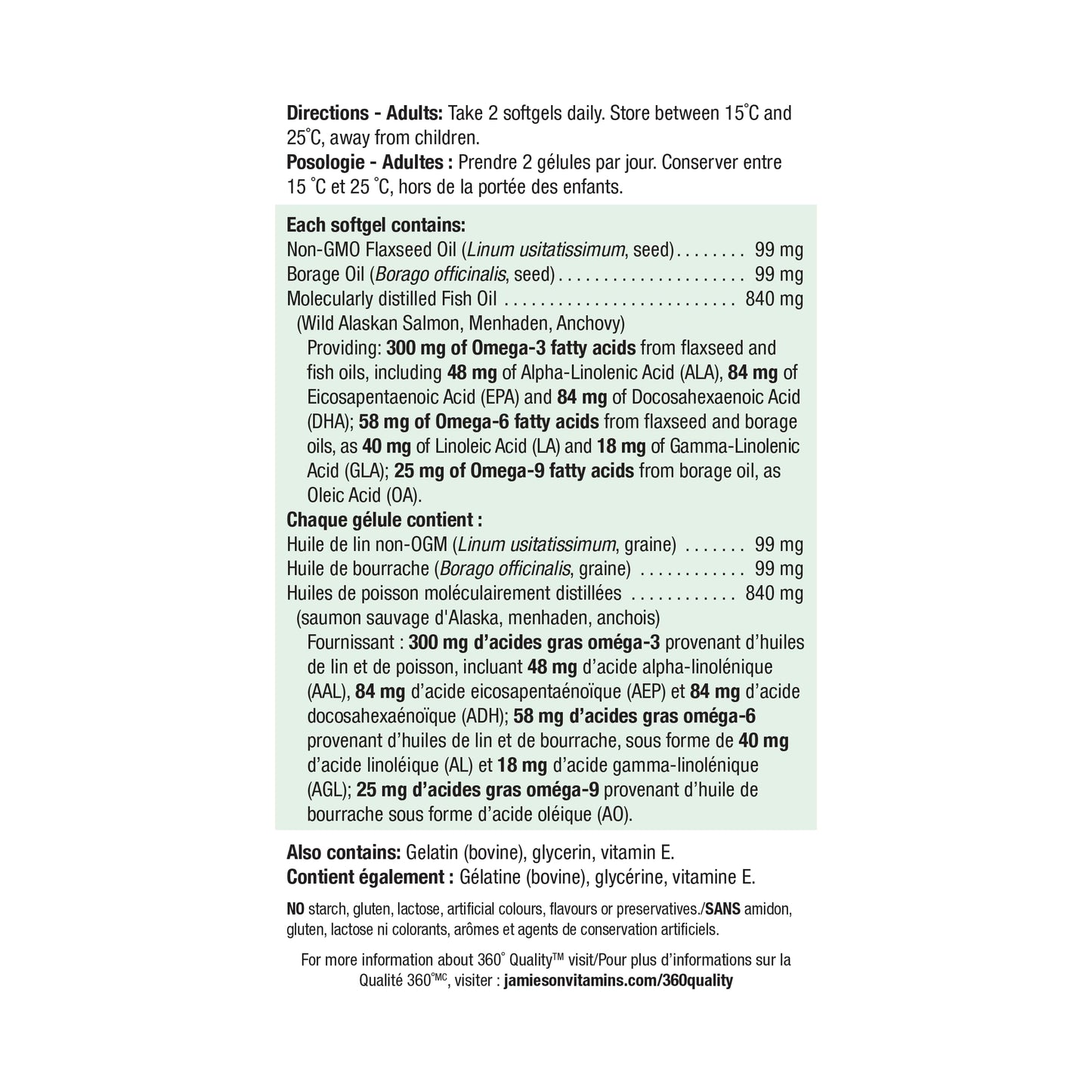 Jamieson Omega 3-6-9 Softgels, Value Size, with Fish Oil, Borage Oil, Flaxseed Oil, Providing EPA, DHA, and ALA. Supports Heart and Brain Health, 280 Count, Proudly Canadian - Available at All In One Marketplace Canada