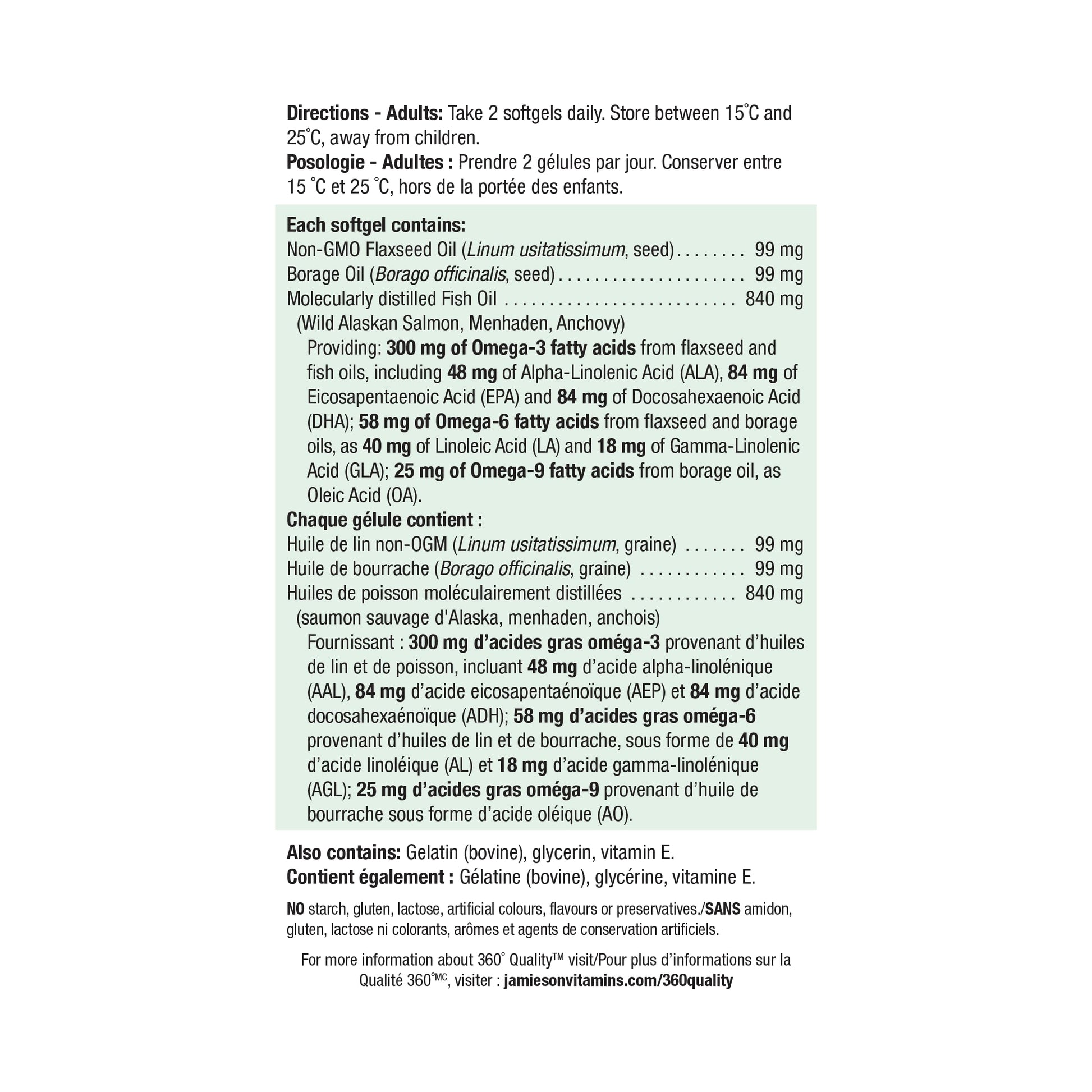 Jamieson Omega 3-6-9 Softgels, Value Size, with Fish Oil, Borage Oil, Flaxseed Oil, Providing EPA, DHA, and ALA. Supports Heart and Brain Health, 280 Count, Proudly Canadian - Available at All In One Marketplace Canada