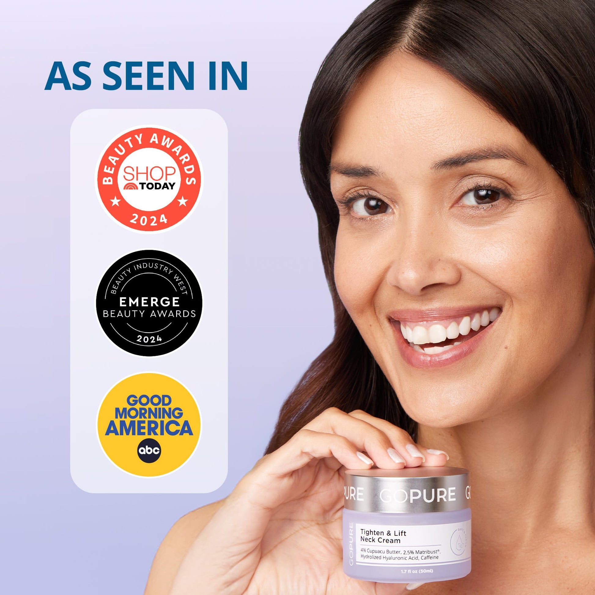goPure Tighten & Lift Neck & Chest Moisturizer Cream for Visibly Firming, Tightening and Lifting Wrinkles & Crepey Skin, 1.7oz - Available at All In One Marketplace Canada