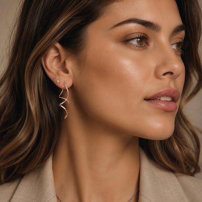 Earrings for Women Spiral threader earrings hand bent dangle earrings for women，suitable for gift giving, perfect for your birthday party, Christmas, gift giving. 🍁 All In One Marketplace Canada