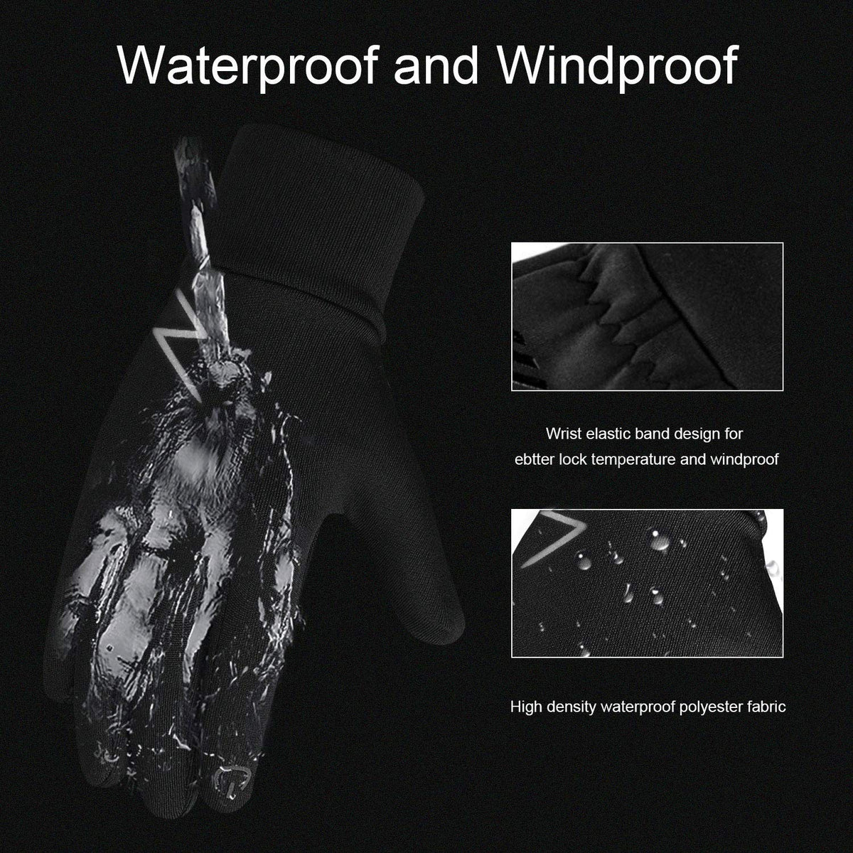 YukiniYa Kids Winter Gloves Back Water Repellent Touchscreen Warm Fleece Anti-slip for Boys Girls 3-15 Years 🍁 All In One Marketplace Canada