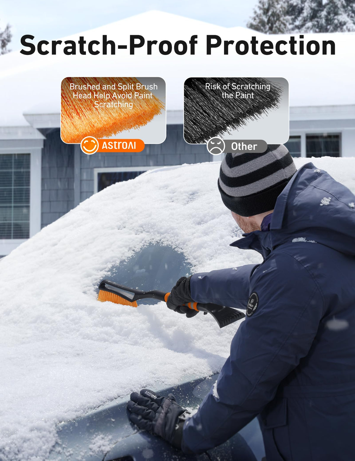 AstroAI 27" Snow Brush & Ice Scraper for Car Windshield Snow Remove, 2 Pack 🍁 All In One Marketplace Canada
