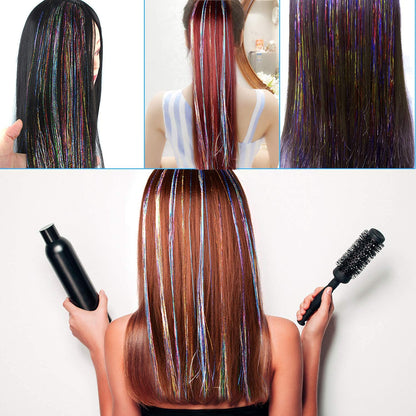 FEBSNOW Tinsel Hair Extension with Tool, 47 Inch Glitter Tinsel Strands Kit 🍁 All In One Marketplace Canada