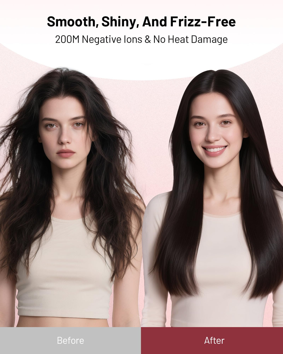 MESCOMB Dual Voltage Ionic Hair Dryer - 1875W Blow Dryer with Diffuser for Fast Drying, No Heat Damage, No Frizz, Low Noise | Lightweight | Compact, Travel Hair Dryer for Women & Men(100-240V)