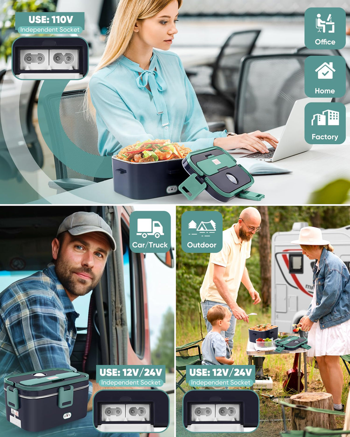Electric Lunch Box Food Heater, Portable Food Warmer, Large 1.8L Containers 🍁 All In One Marketplace Canada