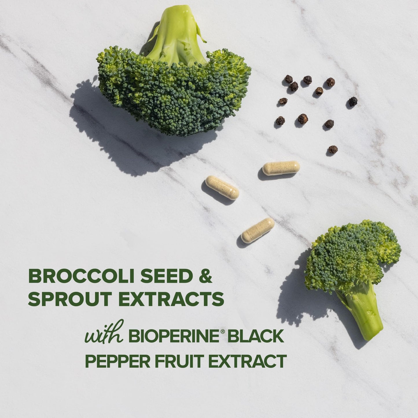 Sulforaphane Supplement from Broccoli Sprouts | 405mg Complex | NRF2 Activation With Glucoraphanin, Broccoli Seed Extract, & Mustard Seed | Supports Cellular Health with Antioxidants | 60 Capsules - Available at All In One Marketplace Canada