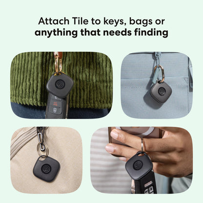 Life360 Tile - Bluetooth Tracker, Keys Finder and Item Locator for Keys, Bags and More. Phone Finder. Both iOS and Android Compatible. 4-Pack (Black)
