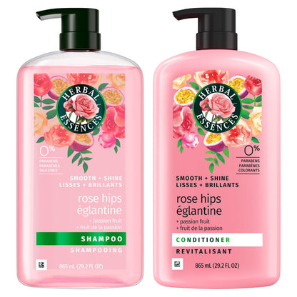 Herbal Essences Rose Hips and Passionfruit Smooth and Shine Shampoo and Conditioner Set, 865 mL Each Herbal Essences