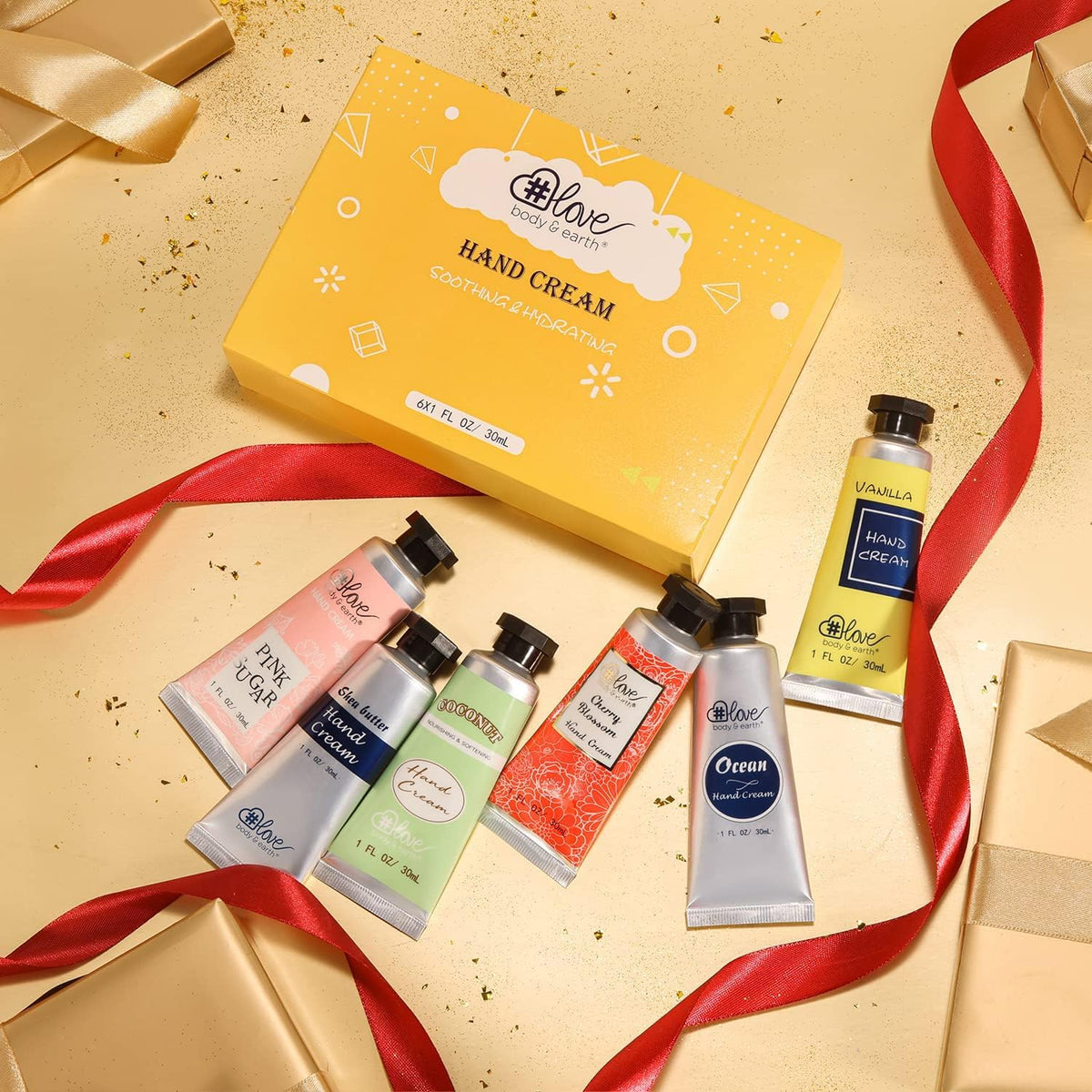 BODY & EARTH # LOVE Hand Cream Gifts Set 6Pcs Hand Lotion Set for Dry Hands 🍁 All In One Marketplace Canada