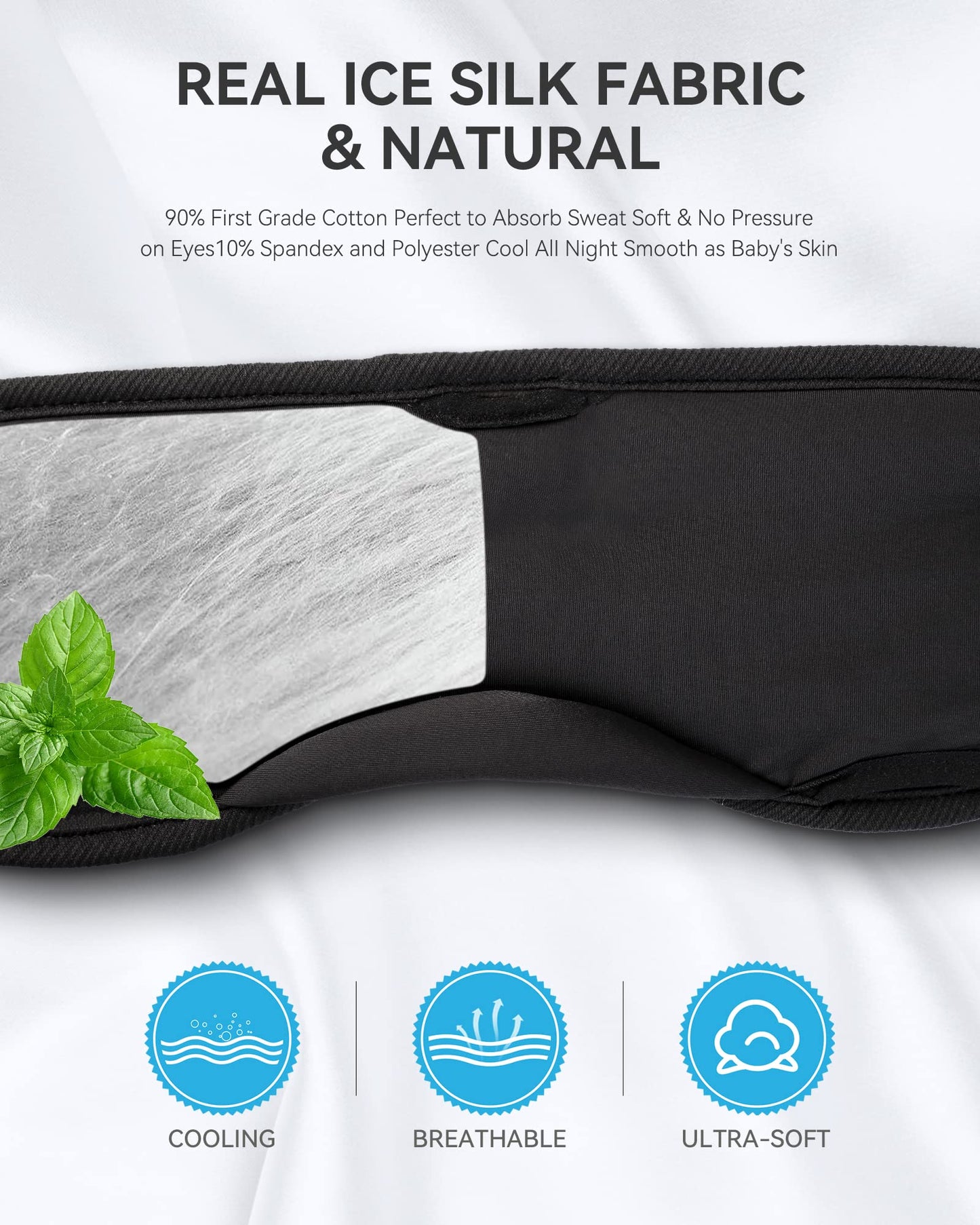 MUSICOZY Sleep Headphones Breathable Bluetooth 5.4 Headband 3D Sleeping Headphones, Wireless Eye Mask Sleep Earbuds for Side Sleeper Office Air Travel Cool Tech Gadgets Unique Gifts (Matte Black) - Available at All In One Marketplace Canada