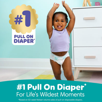 Pampers Diapers - Cruisers 360 degrees - Size 4, 64 Count, up to 100% Leakproof Fit, Designed for Active Babies, Pull On Diaper, EZ Off Tabs Designed for Easy Changes