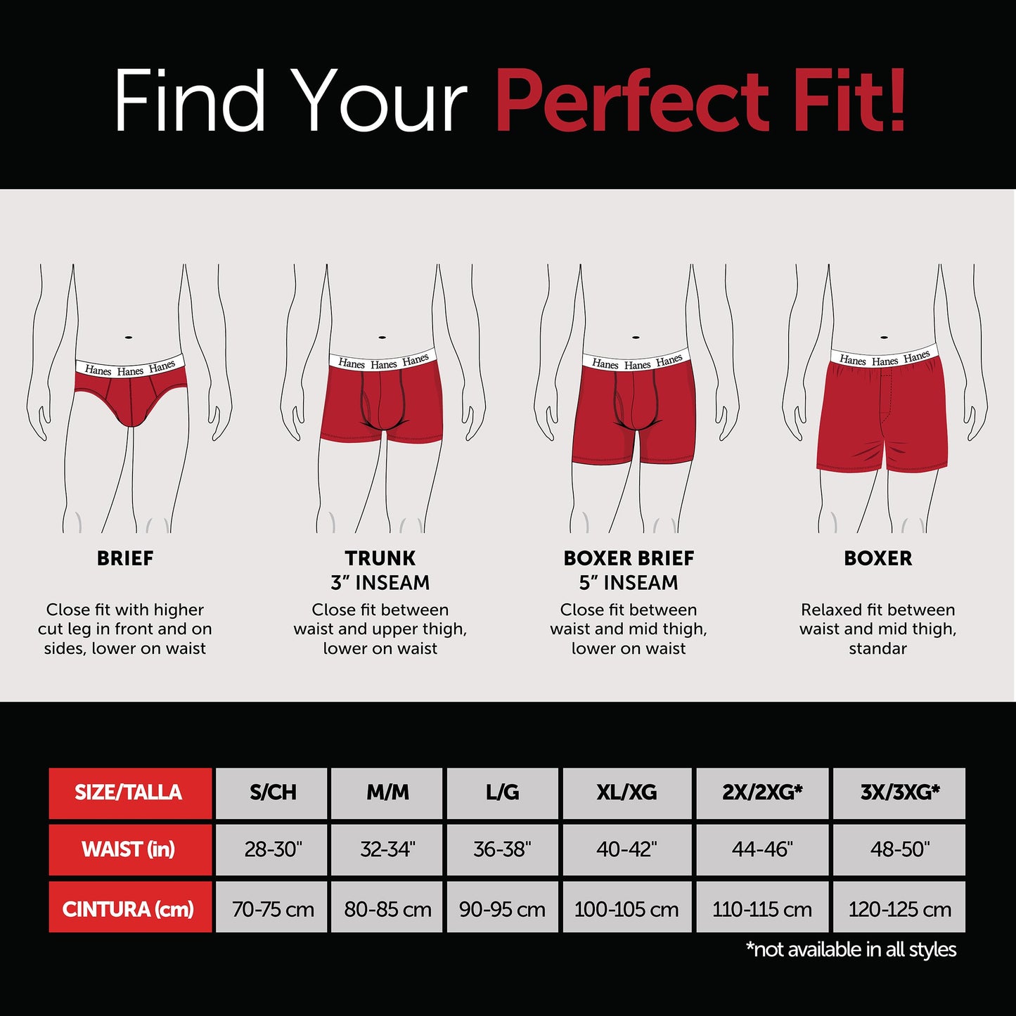 Hanes Mens 6-pack Exposed Waistband Mid-rise Briefs-underwear, White/Black, Large US 🍁 All In One Marketplace Canada