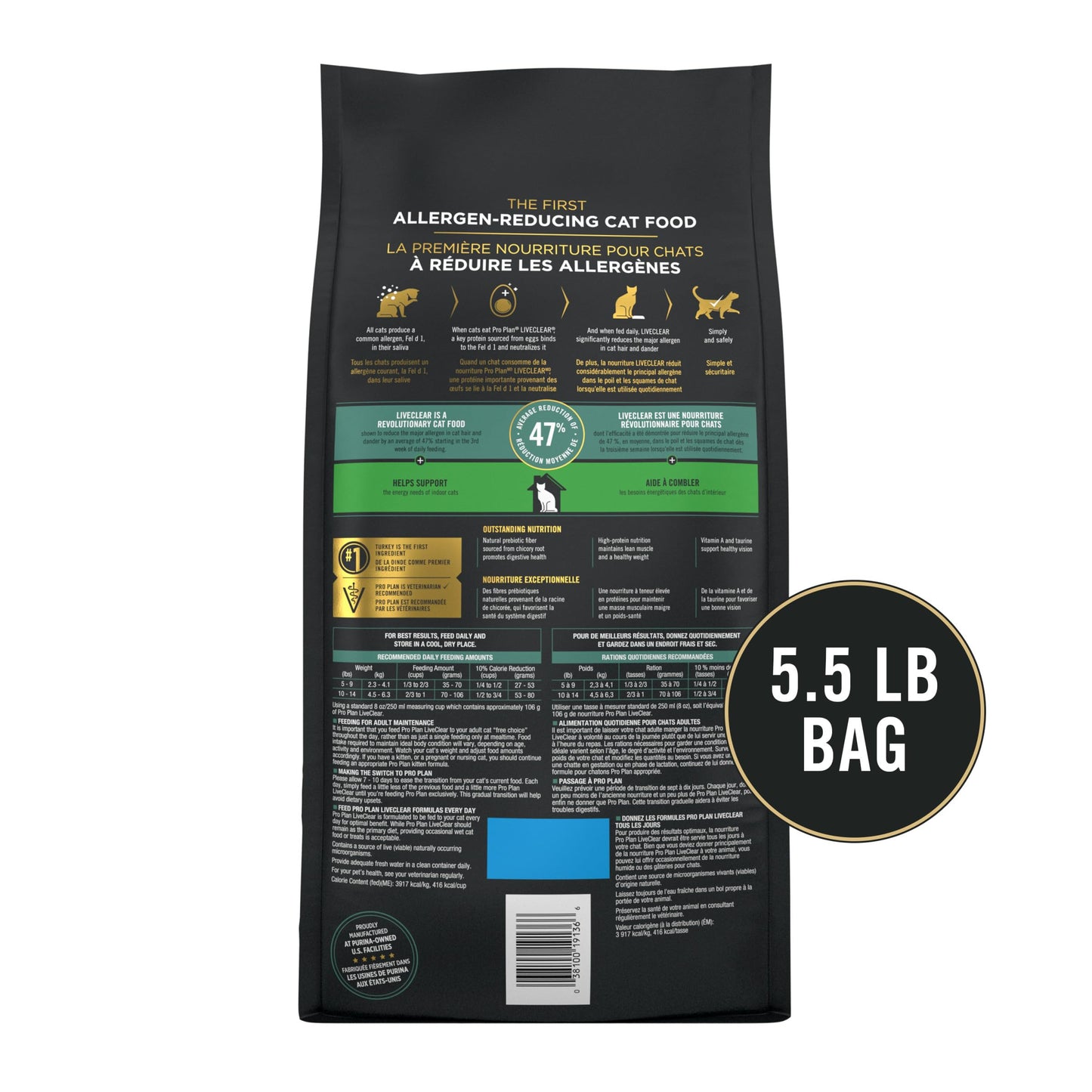 Purina Pro Plan Dry Cat Food, Specialized LiveClear Indoor Turkey & Rice - 2.49 kg Bag (1 Pack) Pro Plan