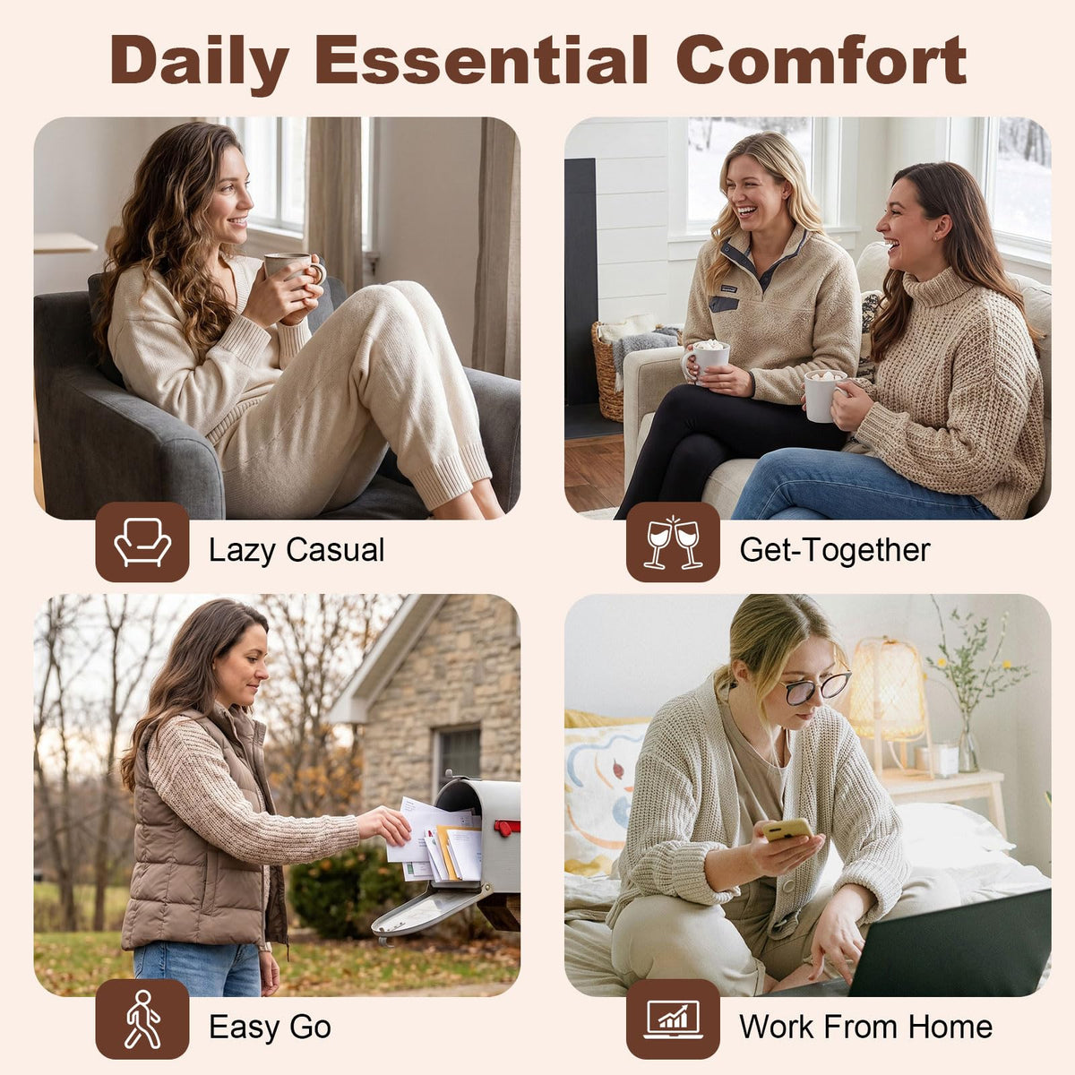 LongBay Women's Felt Sherpa Bedroom Moccasin Slippers (7-8, Gray) 🍁 All In One Marketplace Canada