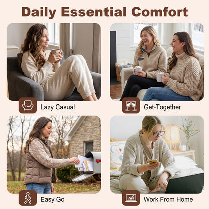 LongBay Women's Felt Sherpa Bedroom Moccasin Slippers (7-8, Gray) 🍁 All In One Marketplace Canada