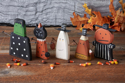 Primitives by Kathy Chunky Sitter, Candy Corn Man, Halloween Figurine Decoration 21157