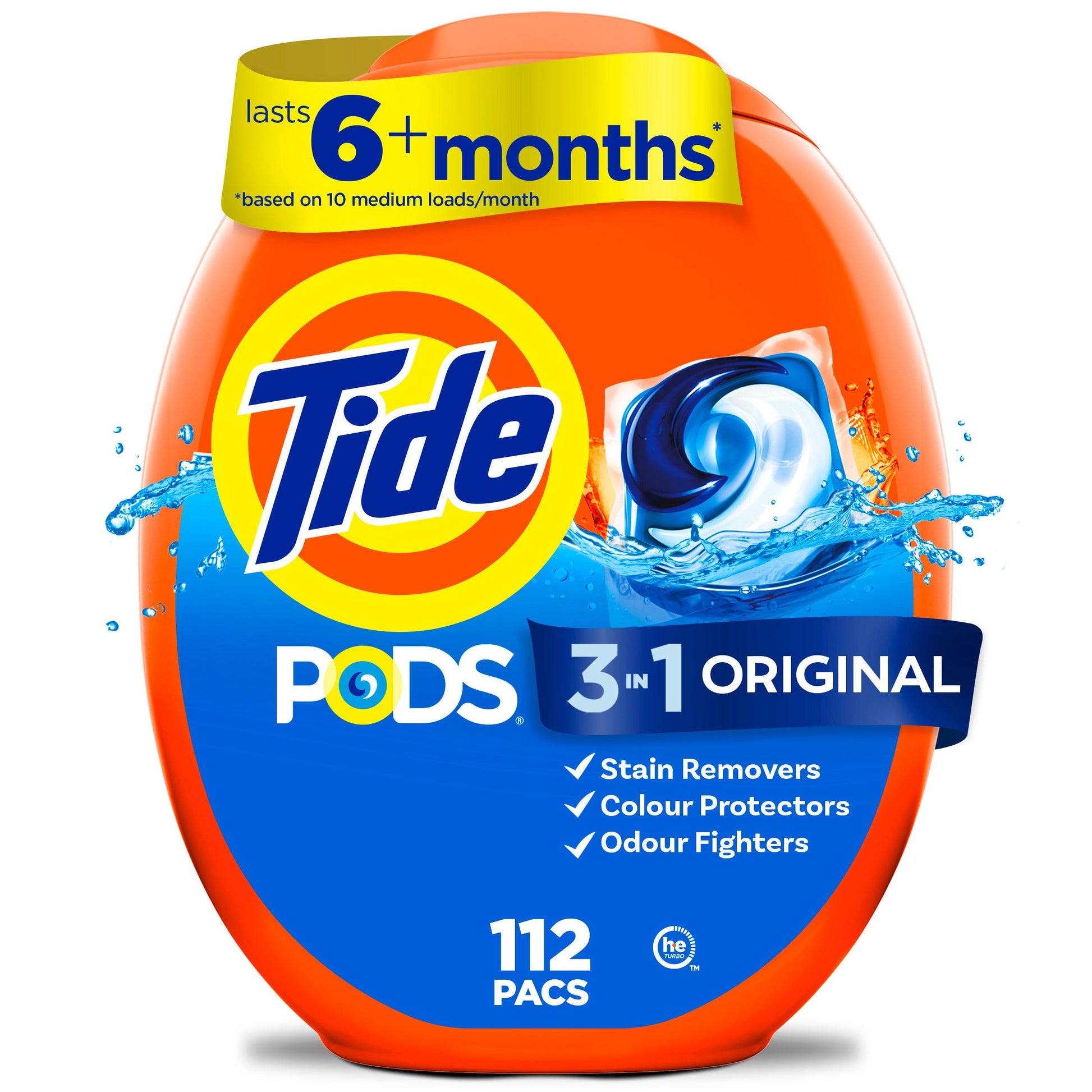 Tide PODS Laundry Detergent Pacs, Original Scent, Powerful 3-in-1 Clean in one Step, HE Compatible, 112 Count