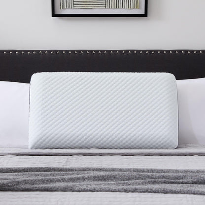 WEEKENDER Ventilated Gel Memory Foam Pillow - Washable Cover - King Size-White WEEKENDER
