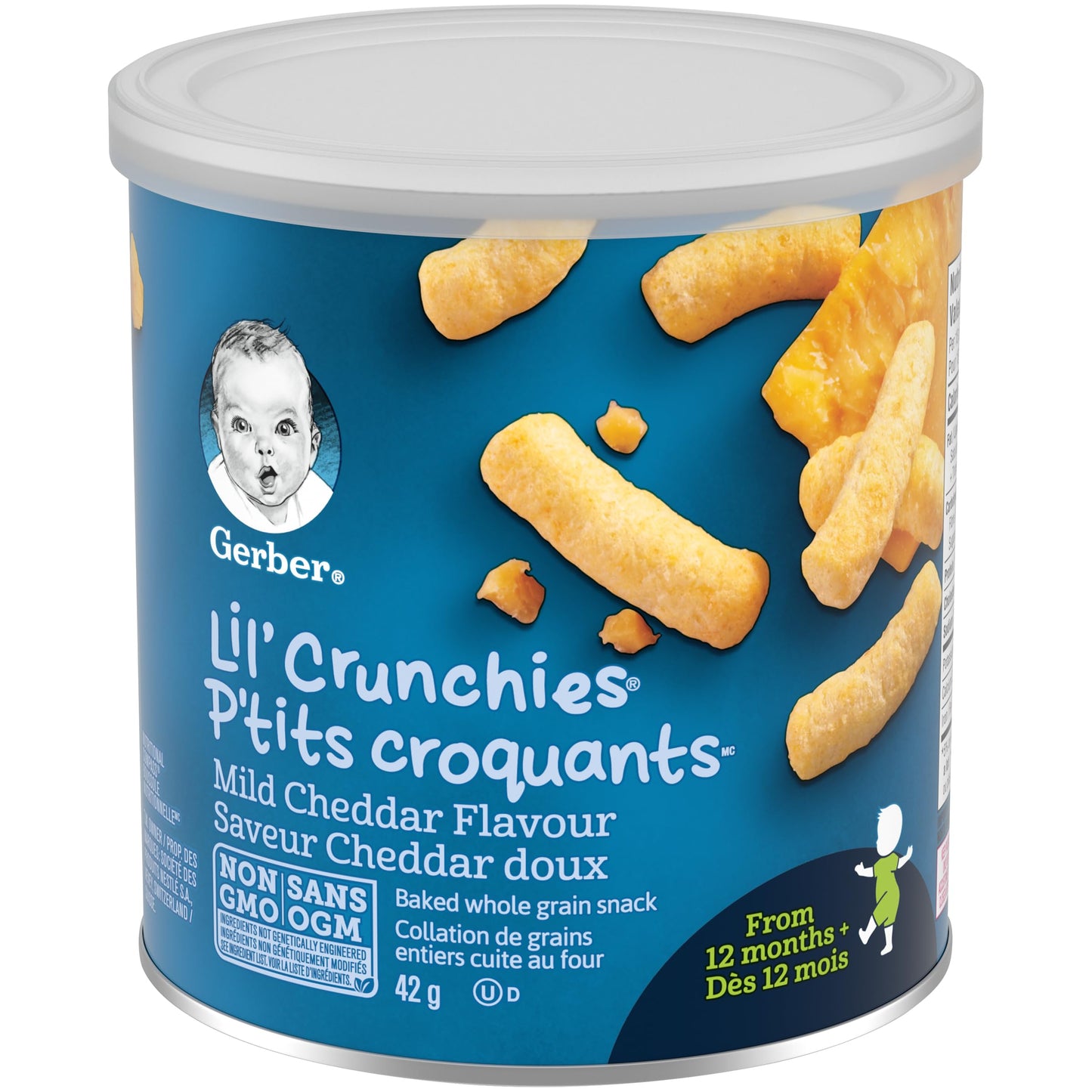 GERBER Lil’ Crunchies Mild Cheddar Flavour Toddler Snacks, 6 Boxes, 252 g Gerber