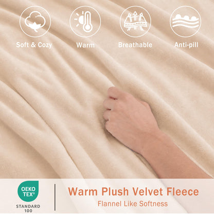 Softan Fleece Sheets, Soft as Flannel, Queen, Sand 🍁 All In One Marketplace Canada