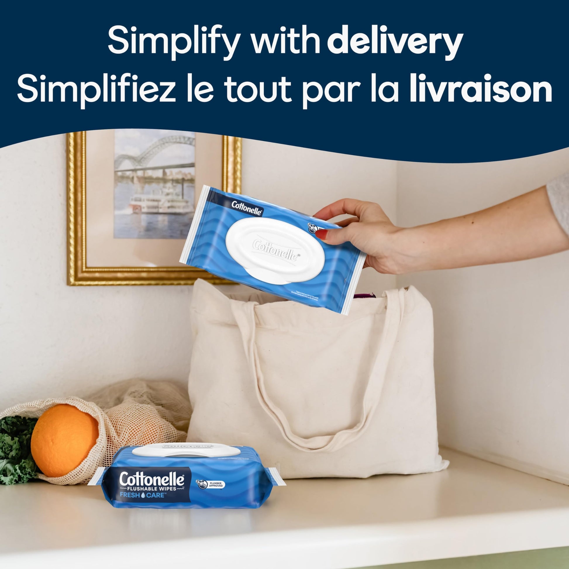 Flushable Wet Wipes; Cottonelle FreshCare; Biodegradable & Septic Safe; 8 Flip-Top Packs of 42 (336 Wipes) - Available at All In One Marketplace Canada