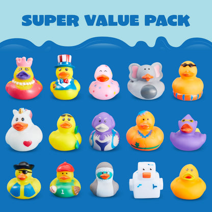 JOYIN 30 Pcs Rubber Ducks, Random Assortment Mini Rubber Duckie Toys with Mesh Carry Bag for Kids Baby Bath Shower Toys, Birthday Gifts, Summer Beach Pool Activity, Carnival, Holiday Party Favors 🍁 All In One Marketplace Canada