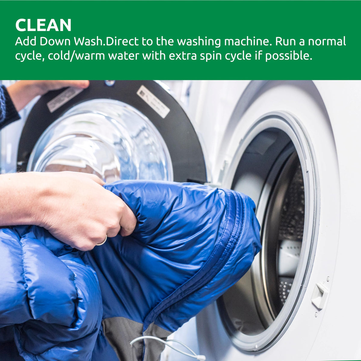 Nikwax Down Wash, 1L, Safely Cleans Down Jackets, Vests, Sleeping Bags