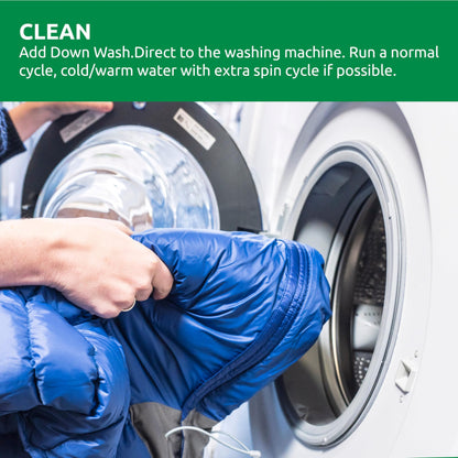 Nikwax Down Wash, 1L, Safely Cleans Down Jackets, Vests, Sleeping Bags