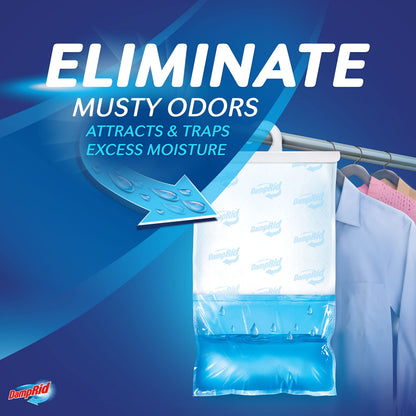 DampRid Fresh Scent Hanging Moisture Absorber, 16 oz., 3 Pack - Eliminates Musty Odors for Fresher, Cleaner Air, Ideal for Closet, 14% More Moisture Absorbing Power*- Blue - Available at All In One Marketplace Canada