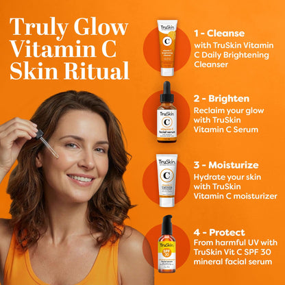 TruSkin Vitamin C Serum For Face – Anti Aging Formula with Vitamin C, Hyaluronic Acid, Vitamin E – Brightening Serum – Improve Appearance of Dark Spots, Tone, Fine Lines & Wrinkles, 1 Fl Oz - Available at All In One Marketplace Canada