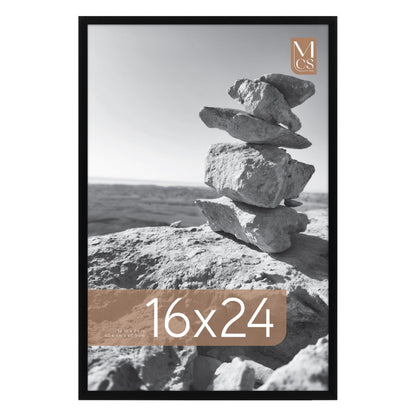 MCS Everline Collection 16x24 Poster Frame Black, Vertical & Horizontal Wall Hanging Large Picture Frame for Photos, Posters & Art Prints (1-Pack) MCS