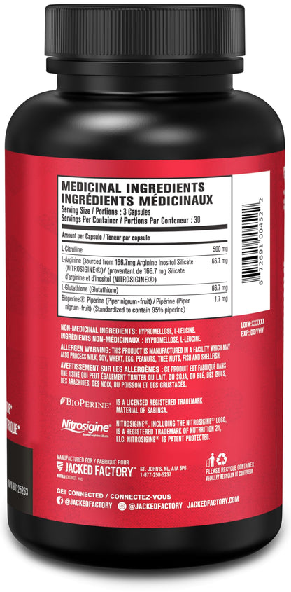 Nitric Oxide Supplement N.O. XT with Nitrosigine L Arginine & L Citrulline for Muscle Growth, Pumps, Vascularity, & Energy - 90 Count - Available at All In One Marketplace Canada